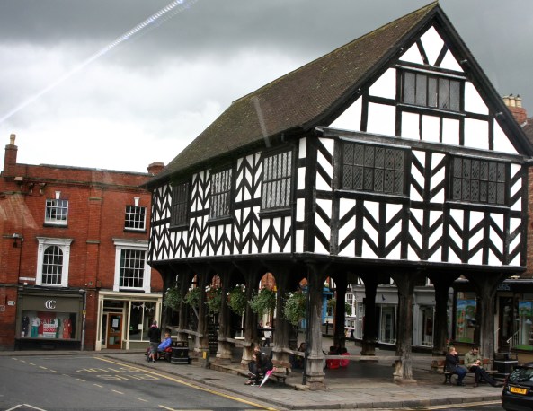The market in Ledbury, a photo taken from the bus as we left town.