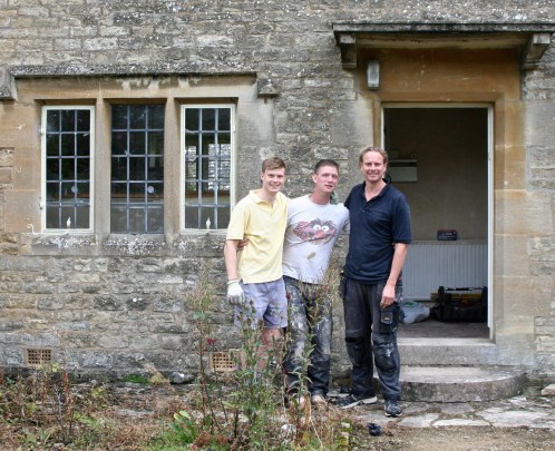 These are the three men who welcomed us into the cottage they were renovating. They were such fun I promised them I would post their photo!