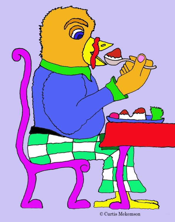 A miracle of the modern culinary arts: the self stuffing turkey. Happy Thanksgiving. The turkey above is from one of the cards I used to create before writing and blogging took over my life. While we celebrate family and friends here in the US, I also want my friends in Europe and other parts of the world who have suffered so much recently to know that my thoughts are with you. Every day. –Curt