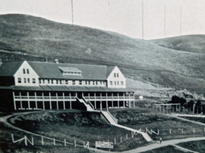 An early photo of the Marconi receiving site in the small town of Marshall on Tomales Bay.