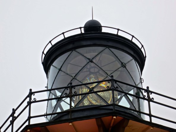 The automated, ever-rotating light on top of the lighthouse.
