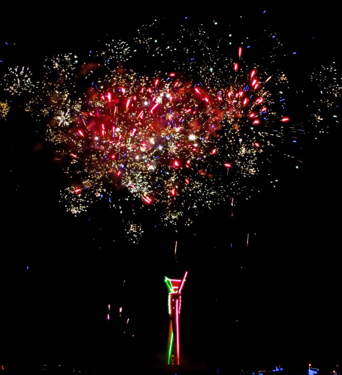 Fireworks from Burning Man to welcome in the New Year.