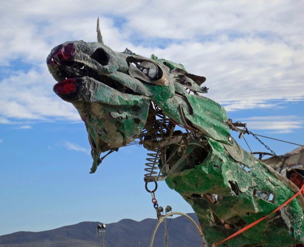 The mutant vehicles of Burning Man, such as this green dragon, are marvelous creatures of the imagination.