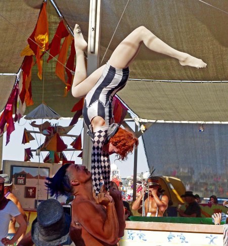 There is a great deal of talent at Burning Man and the Center Camp Cafe is always filled with people performing, as much for themselves as others.