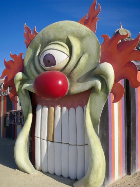 My last photo for this essay. I loved the media tent, appropriately labeled the media circus. I almost expected to see the 'The Donald' or some other prominent politician hanging out there. The teeth drew back to provide a door.