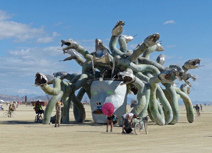 11 Medusa close to being finished at Burning Man DG