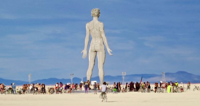 A final view of R-Evolution looking across the Playa at the distant mountains of the Black Rock Desert.