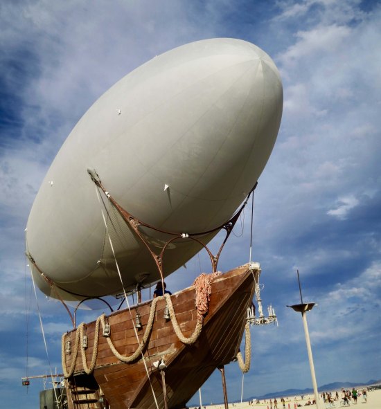 Blimp ship Mutant Vehicle at Burning Man 2015