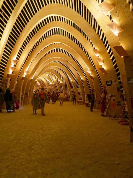 Inside the Temple at night.