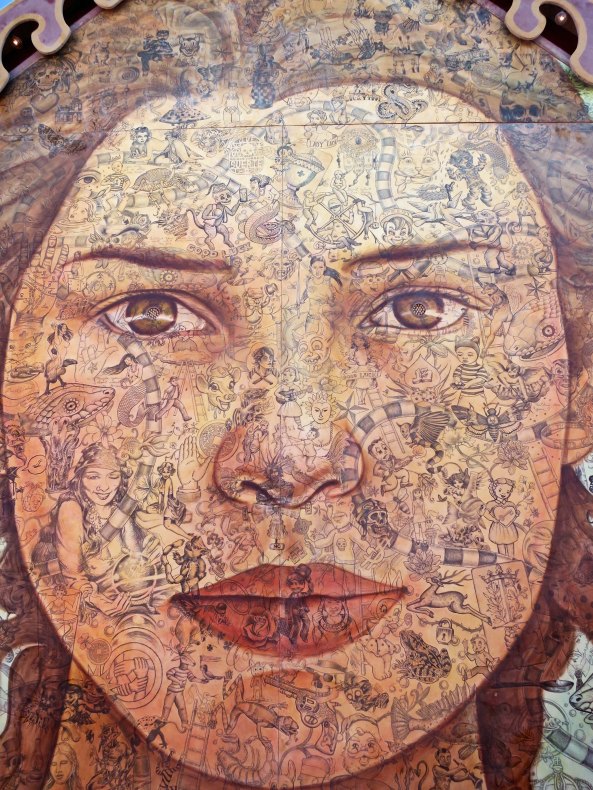 I was taken with the detail in this painting that welcomed Burners into the Fun House. 