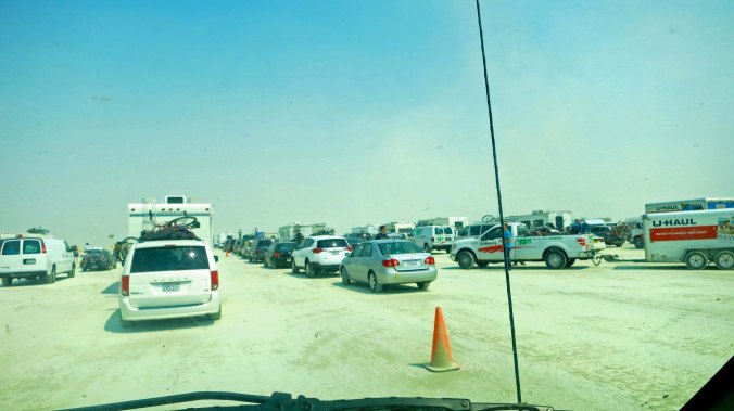 So let's say you reduce the number of RVs and bikes, put down pavement, and eliminate the dust storm, couldn't this resemble a traffic jam on an LA freeway.