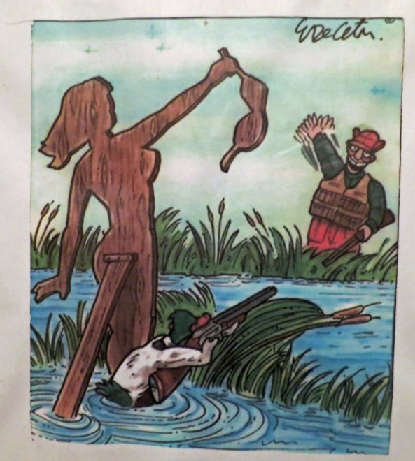 I stopped for lunch and was amused to find this 'duck decoy' painting.