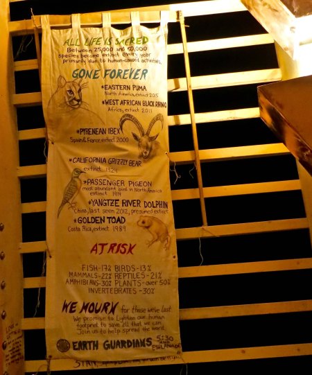 Someone has memorialized a number of species that had become extinct.