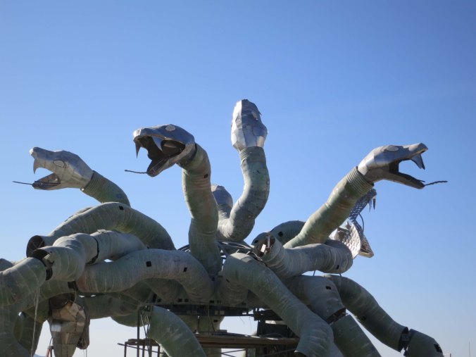 9 Early building of Medusa at Burning Man 2015