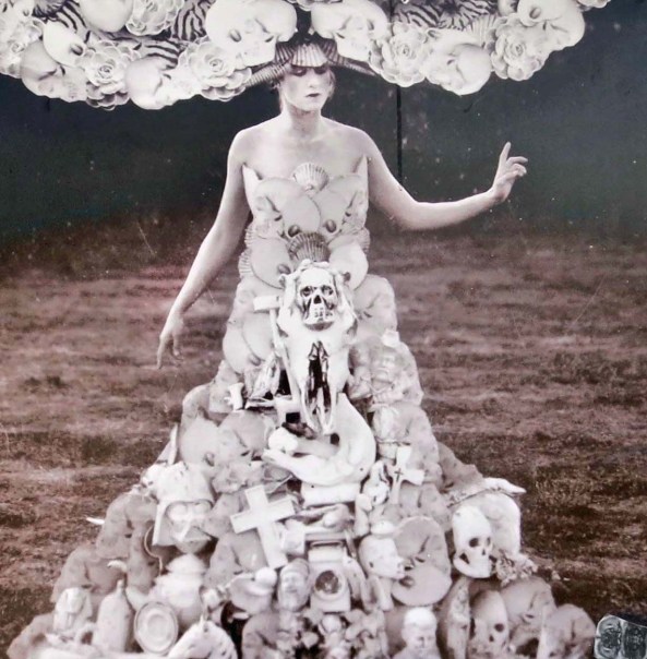 A close up of the dress. Interesting, huh?