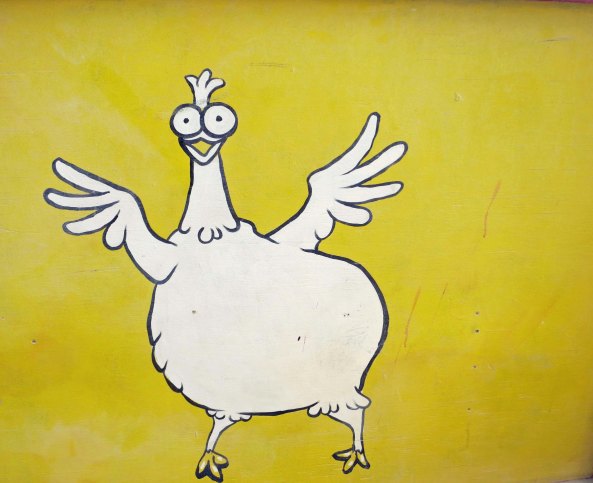 This guy was quite pleased that baloney was on the menu.