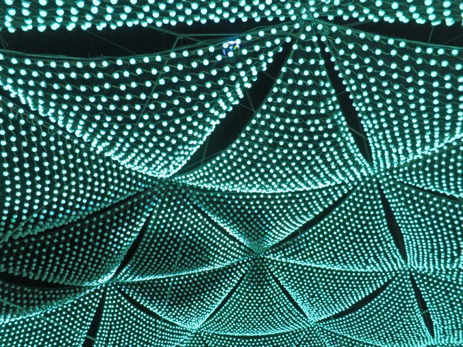 Green light show art at Burning Man 2015 