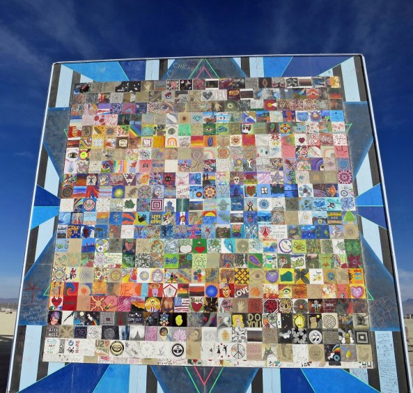 440 individual drawings and paintings covered the back of the building.