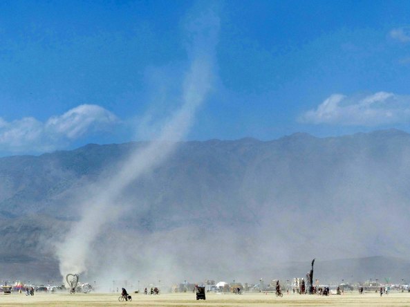 A shot of Don's looking out across the Playa provides a view of the afternoon dust storms.