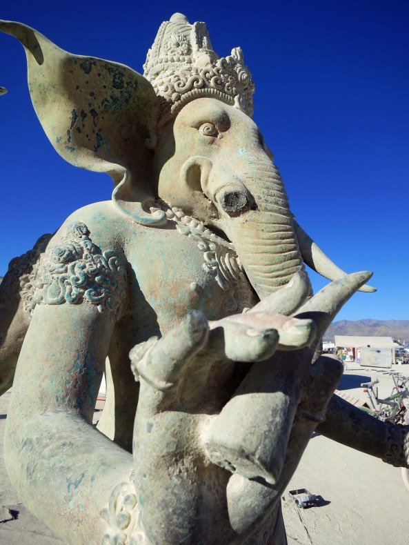 I always stop and pay homage to Ganesha, the Hindu God/elephant that has lost his tusk.