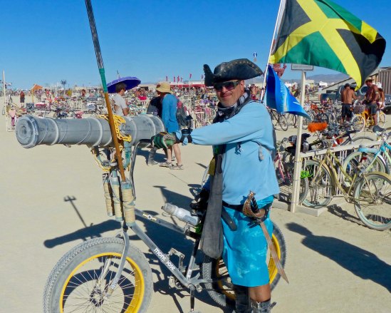 This pirate had outfitted his bike with a canon. (Photo by Don Green.)