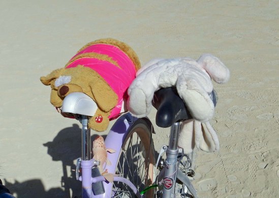 If you have never biked, or haven't biked for quite awhile, your crotch may be in for a real treat. These folks (and their highly abused rabbit and bear) have done what they can to counter the experience.