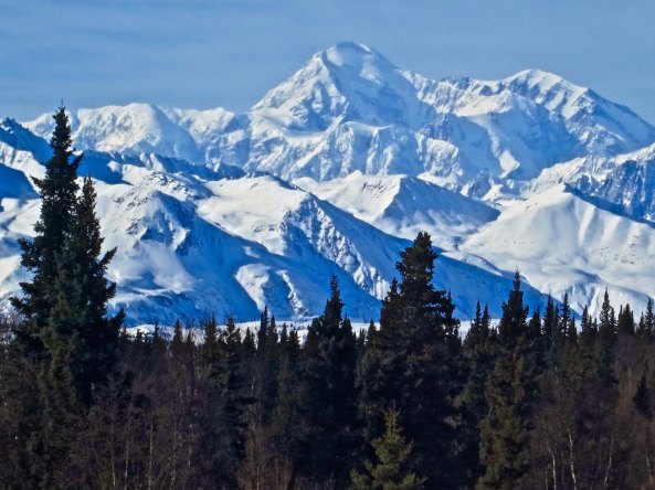 One of many views we had of Mt. Denali as we rode the Alaska Railroad from Anchorage to Fairbanks.