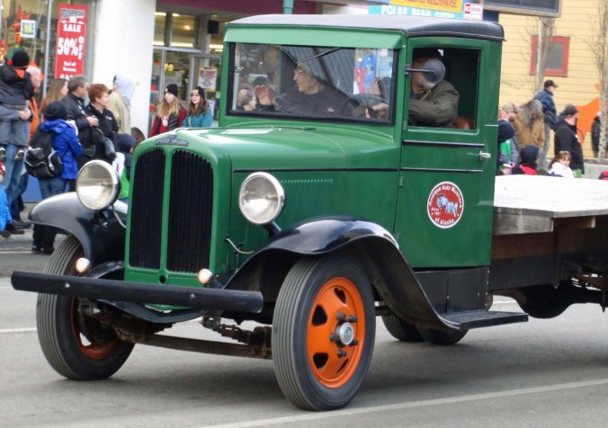 There were old trucks...