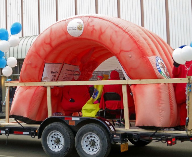 I recognize that this large colon had an important message. But I can't help myself; it was strange. And what in the heck were the folks dressed up inside supposed to be? There is no way I would dress up and be a whatever in a colon. I'll leave you with this image for my post. 
