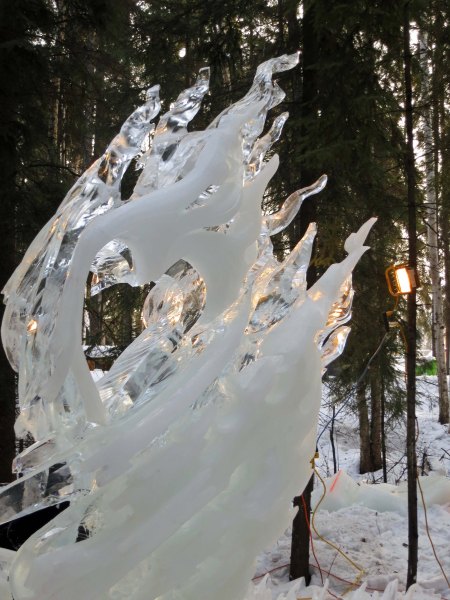 "The Spark" ice sculpture at the 2016 World Ice Art Championships