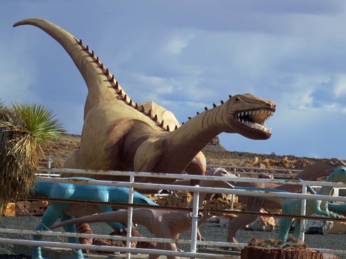 I ran into dogs that were about as big as this dinosaur and wanted to eat me.