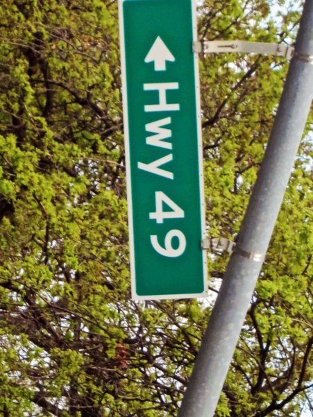 This sign really wasn't pointed this way, but it is how I imagined it.