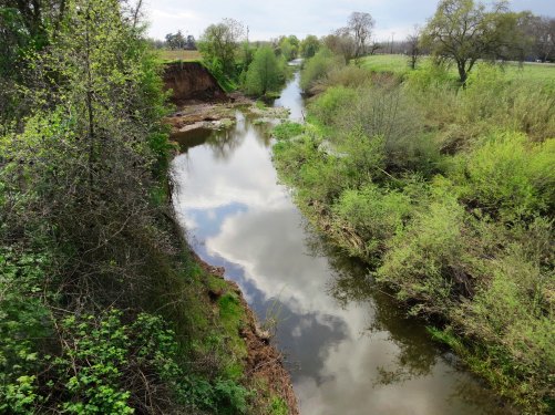 I could have stopped on the Mokelumne River near Clements that still had water, bit I cycled on the the Calaveras.