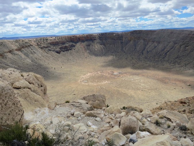 I missed seeing the Arizona meteor Crater on my bike trip so Peggy and I stopped by there a few weeks ago as I retrace my route. It is a very impressive hole in the ground.