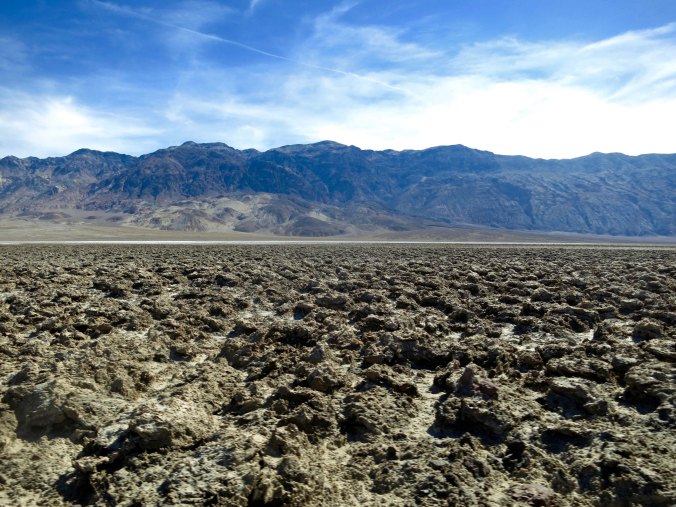 Devil's Golf Course is on the way to Bad Water. The Panamint Mountains are in the background.