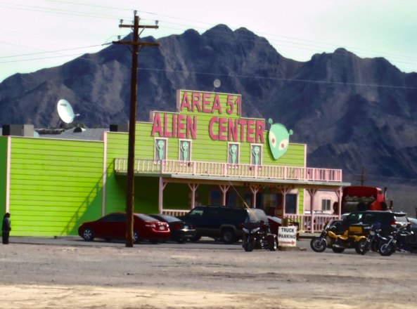 ETs and Area 51 have become tourist attractions. This establishment is in Amigos Valley on Nevada Highway 95.
