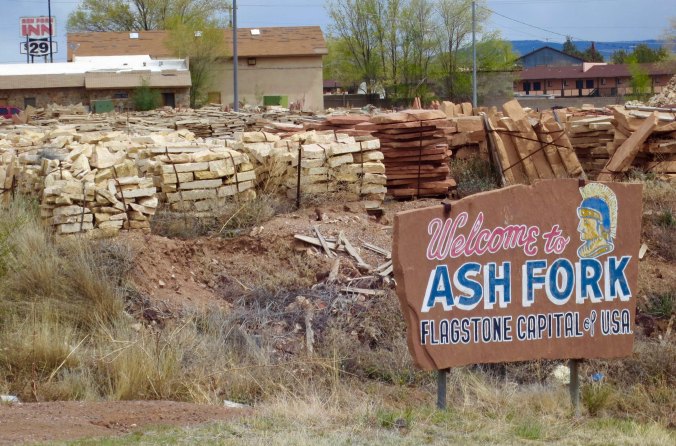 Fortunately it wasn't far. I came to Ash Fork just up the road, which is quite proud of its association with flagstone.