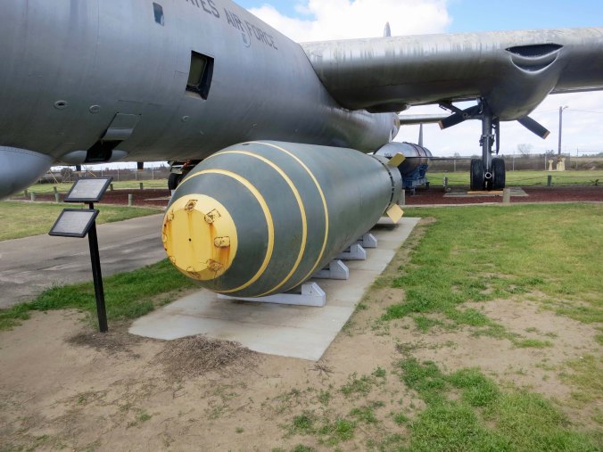 The casing for one of the nuclear bombs the Peacemaker would have carried. This nuclear weapon was mass produced and had the capacity of 15-20 million tons of TNT.