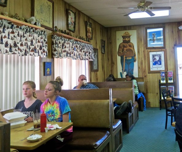 Smokey the Bear Restaurant is located next to the memorial site and is full to the brim with Smokey the Bear memorabilia.