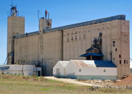 I always wonder where they find enough grain to fill these grain elevators up. This particular elevator was in Brownfield. 