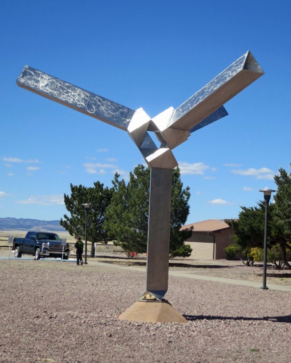 This sculpture at the VLA represents the Y of the track configuration.