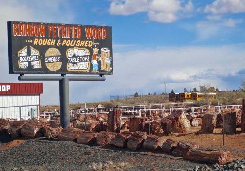 One of several places in Holbrook Arizona that sells petrified wood.
