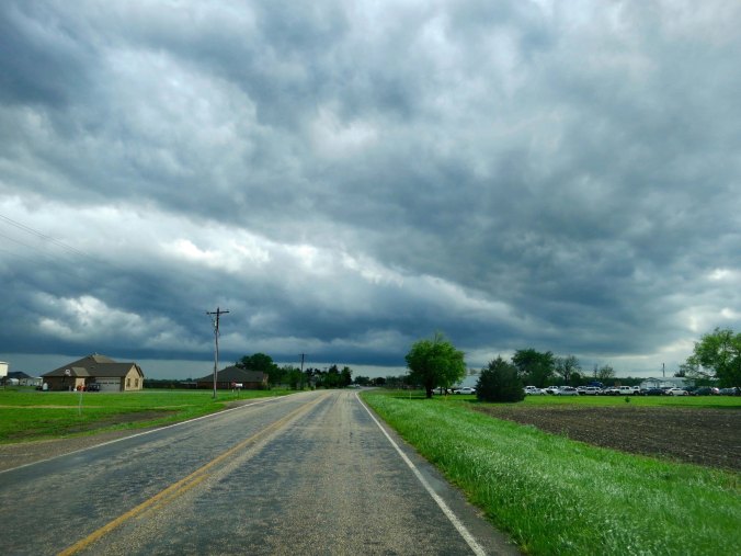 Stormy skies give credence to a tornado warning near Greenville, Texas.