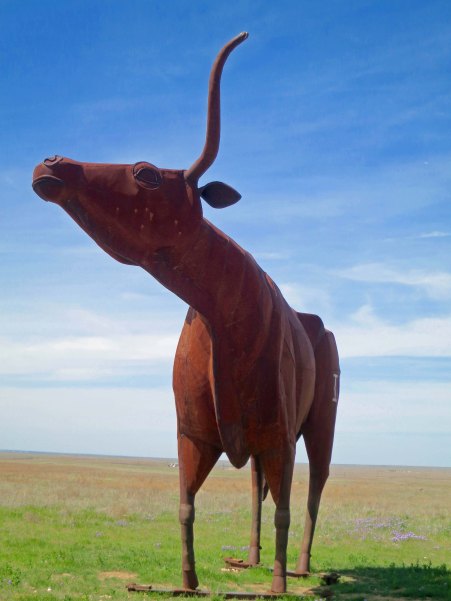 Peggy and I found this 22 foot high sculpture of a Texas Longhorn bull just a few miles west of Throckmorton.