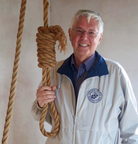 John, always up for a little gallows humor, modeled for me. He refused to put the noose over his head, however.