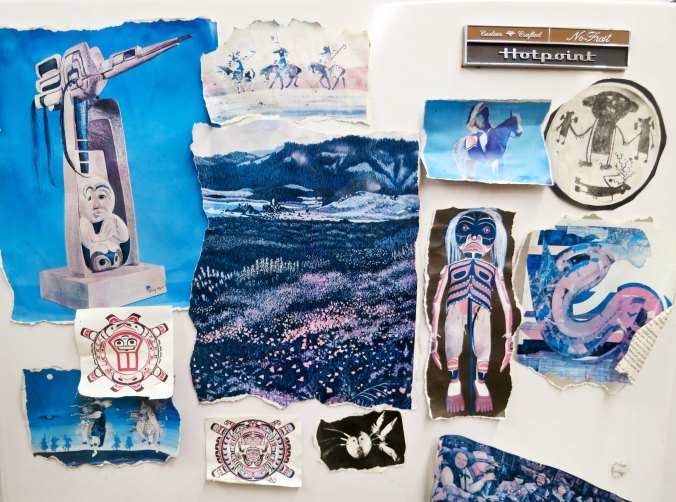 I wandered around into the far corners of the store where I found a refrigerator covered in unusual refrigerator art.