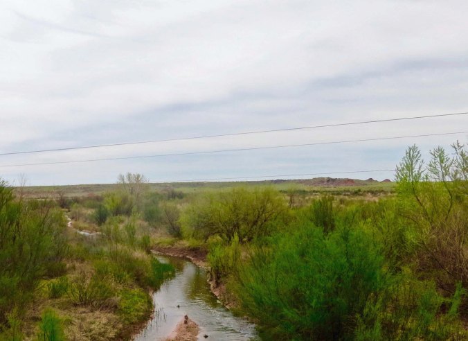 A number of tributaries feed into the Brazos River in West Texas. Eventually the river flows into the Gulf of Mexico south of Huston.