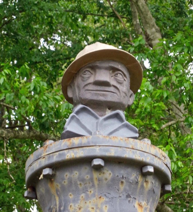 Joe Roughneck, the symbol of the oil industry. My father worked as a roughneck in the Oklahoma oil boom of the late 20s until he decided he would prefer to paint scenery for plays.