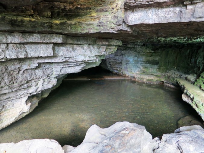 "It's the water" is a frequent claim of those who produce alcohol. All Jack Daniel products come from Cave Spring shown here. The spring produces 800 gallons per minute.