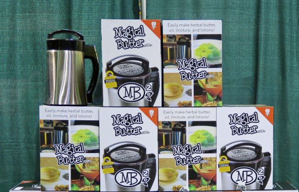 In addition to all of the services available for growers at the Cannabis Fair, there were also items for consumers, such as this magical butter makers. Grind up your cannabis, drop it in the pot, add butter, simmer for an hour, strain the results, and you are ready to make cookies!